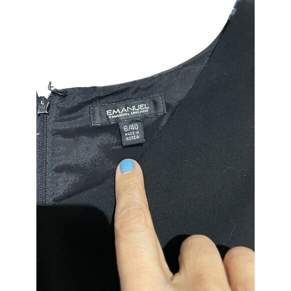 Emanuel Ungaro Women's Dress Maxi Sheath Sleeveless Classic Black Size 6/40 - Picture 4 of 4